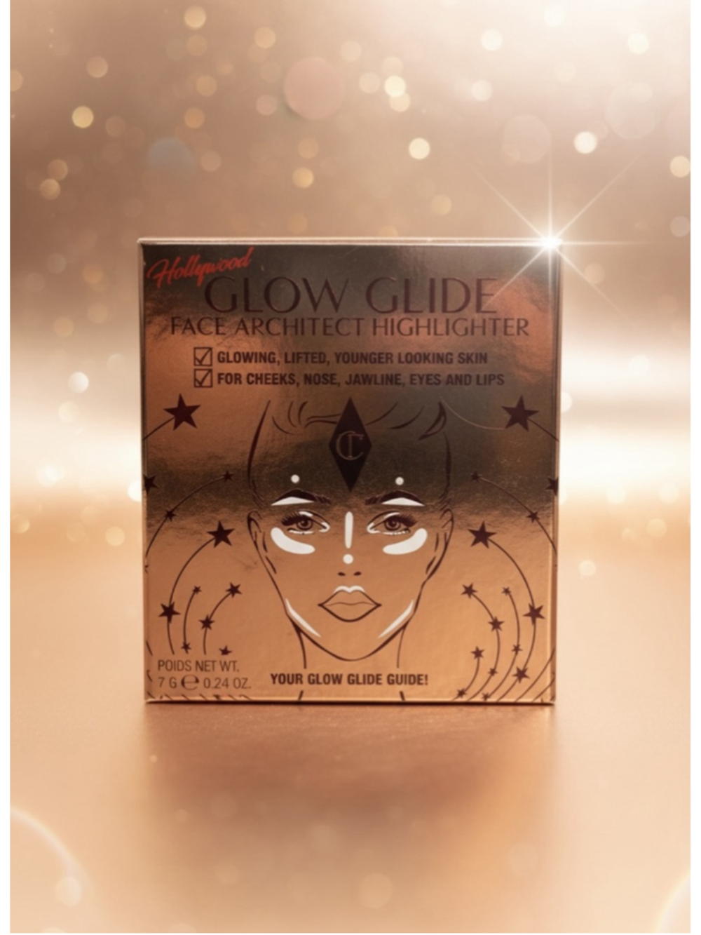 Charlotte Tilbury Hollywood Glow Glide Face Architect Highlighter Moonlit Glow 7 - Picture 2 of 8